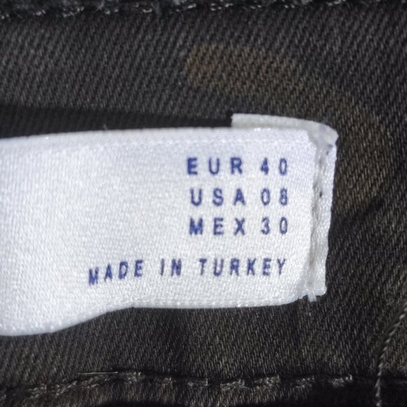 Zara Denim women's size 8 camo colour and pattern Moto style jeans - Picture 6 of 15